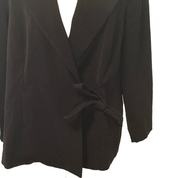 Jessica Howard Woman Navy Blue Blazer 18 Faux Wrap Business Office - Picture 2 of 6